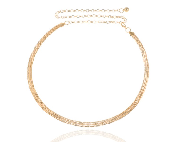 Pasek metalowy żmijka złoty