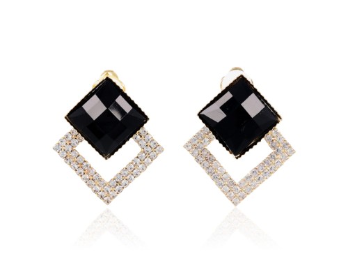 Klipsy romby podwójne z cyrkoniami