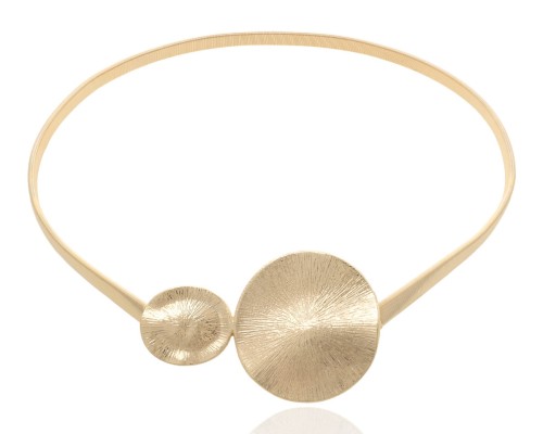 Pasek damski elastyczny sprężynka złota podwójna klamra