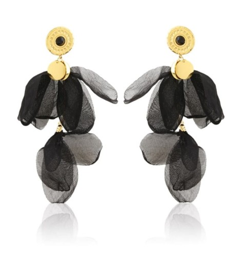 Kolczyki materiałowe Moonriver stal czarne