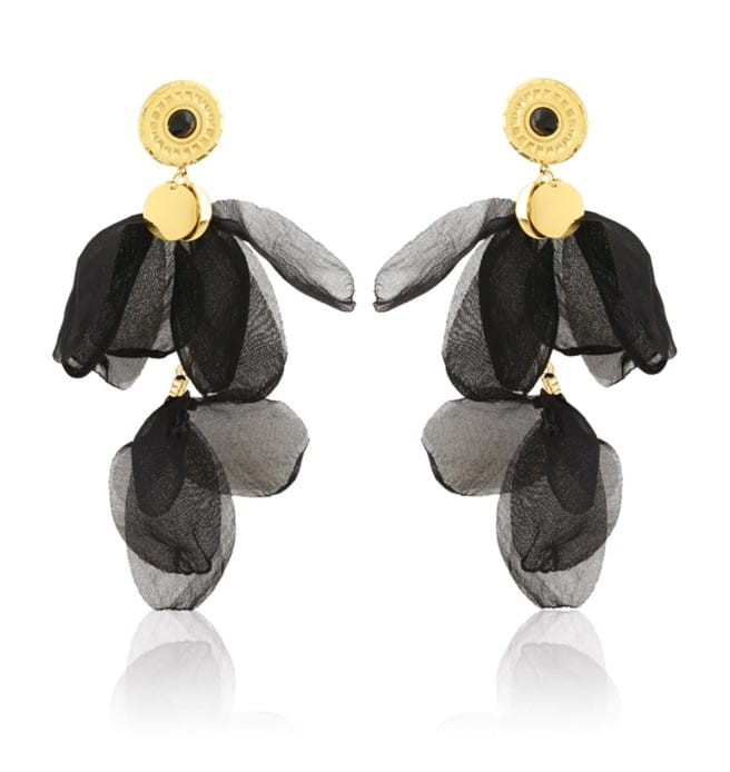 Kolczyki materiałowe Moonriver stal czarne