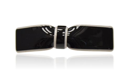 Spinka automatyczna kokardka czarno-biała