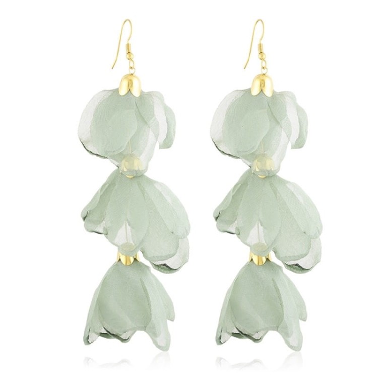 Kolczyki materiałowe Moonriver stalowe eukaliptusowe