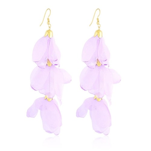 Kolczyki materiałowe Moonriver stalowe lila