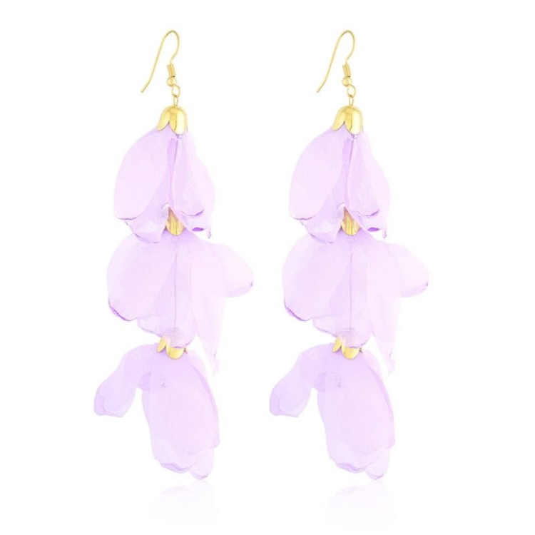 Kolczyki materiałowe Moonriver stalowe lila