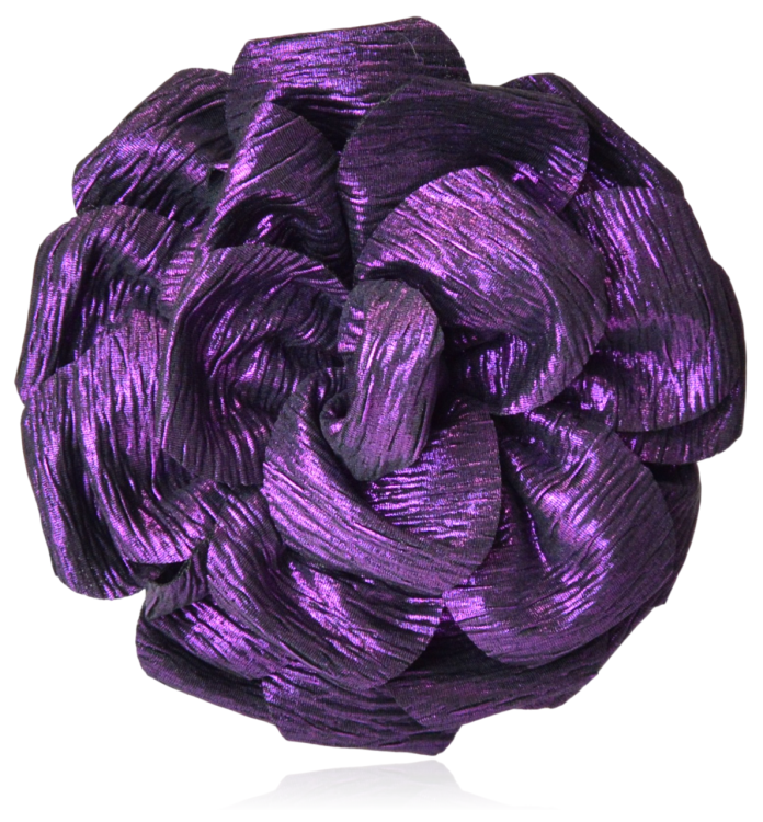 Broszko-spinka duży kwiat 15 cm metaliczny fiolet