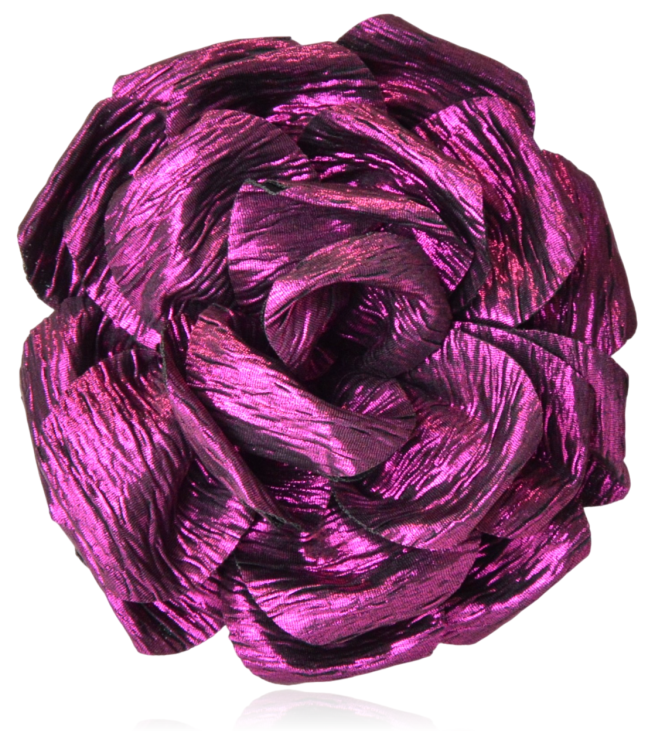 Broszko-spinka duży kwiat 15 cm metaliczna fuksja