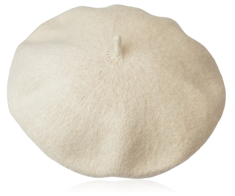 Beret damski z wełną jasny beż