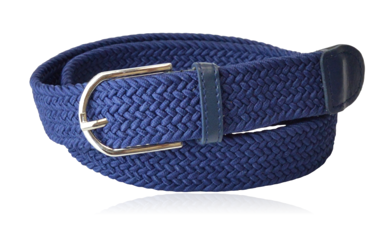 Pasek pleciony elastyczny do spodni granatowy