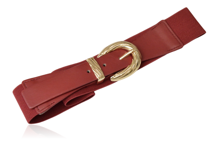 Pasek na gumie elastyczny w kolorze wina