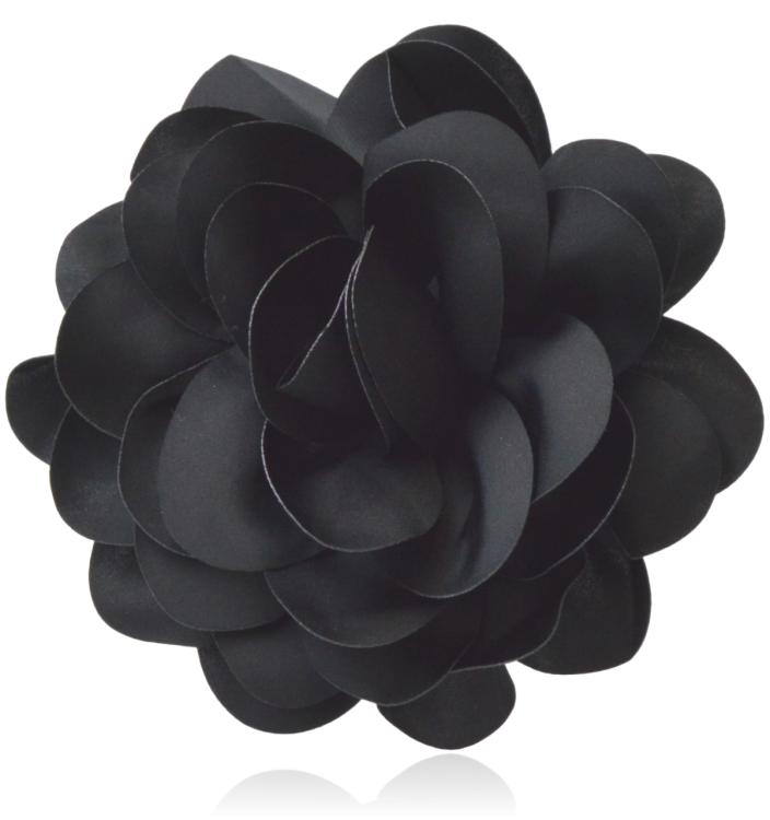 Broszko-spinka duży kwiat 15 cm czarny