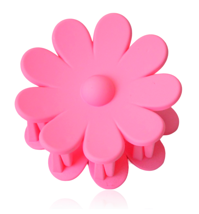 Spinka do włosów szczęka kwiat różowy mat