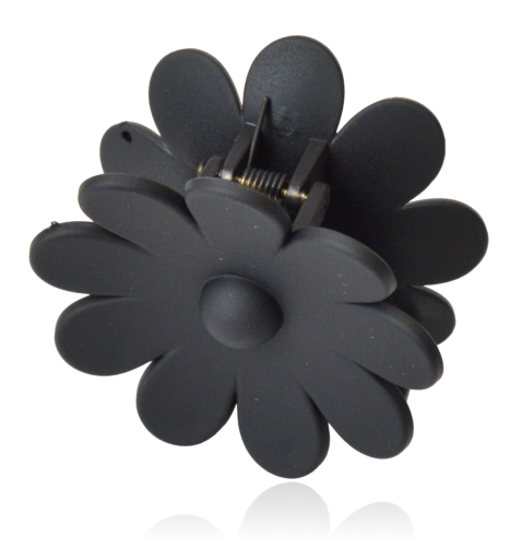 Spinka do włosów szczęka kwiat czarny mat
