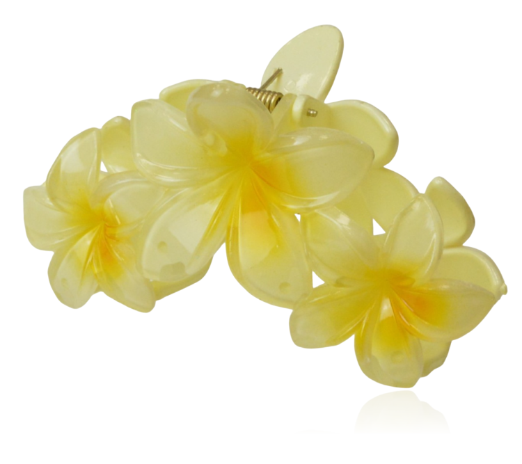 Spinka do włosów szczęka potrójny kwiat żółty