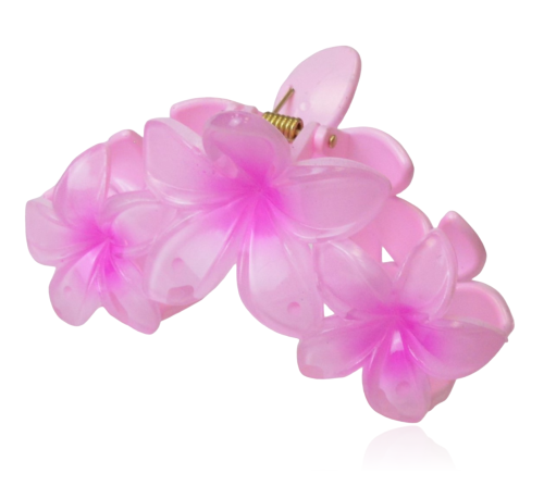 Spinka do włosów szczęka potrójny kwiat różowy