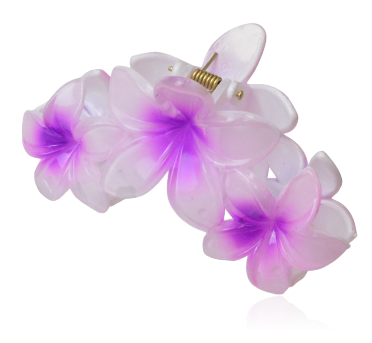 Spinka do włosów szczęka potrójny kwiat lila