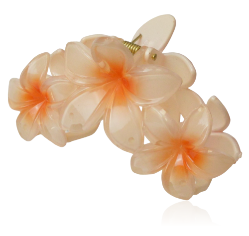 Spinka do włosów szczęka potrójny kwiat brzoskwiniowy