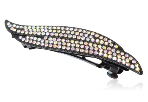 Spinka automatyczna z cyrkoniami multicolor/czarna