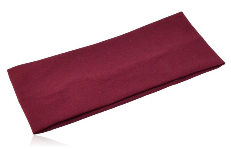 Opaska bawełniana z lycrą elastyczna szeroka wiśniowa