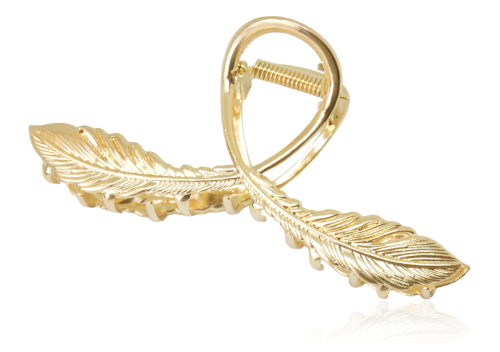 Spinka szczęka metalowa piórka złota