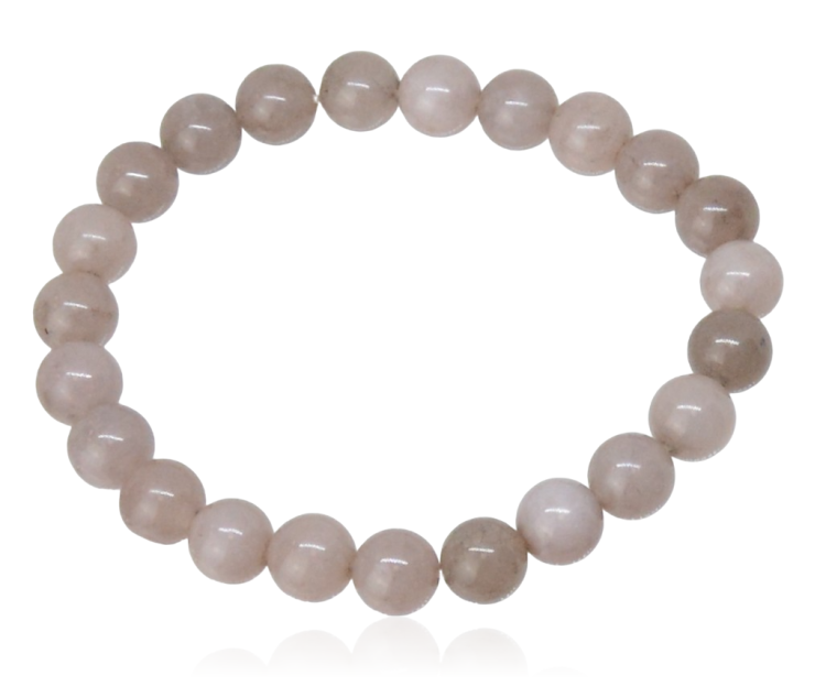 Bransoletka z jadeitu kulki 8 mm szary-beż