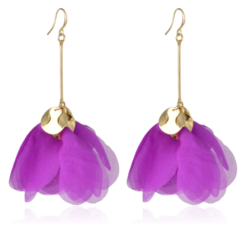 Kolczyki kwiatowe na złotym patyczku biskupi