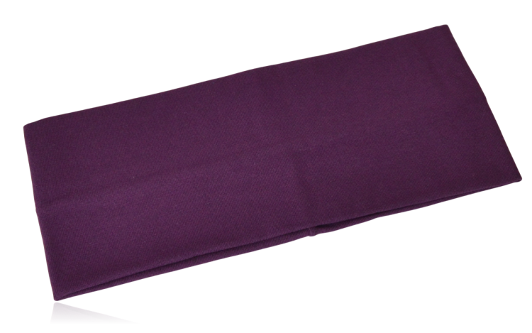 Opaska bawełniana z lycrą elastyczna szeroka śliwkowa