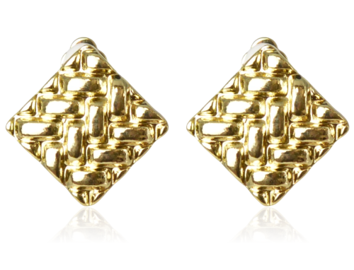 Klipsy romby metalowe złote old money