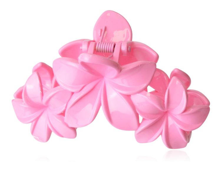 Spinka do włosów szczęka potrójny kwiat różowy