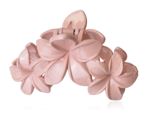 Spinka do włosów szczęka potrójny kwiat pudrowy róż