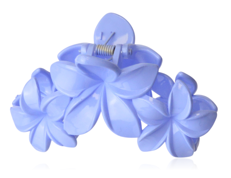 Spinka do włosów szczęka potrójny kwiat lavender blue