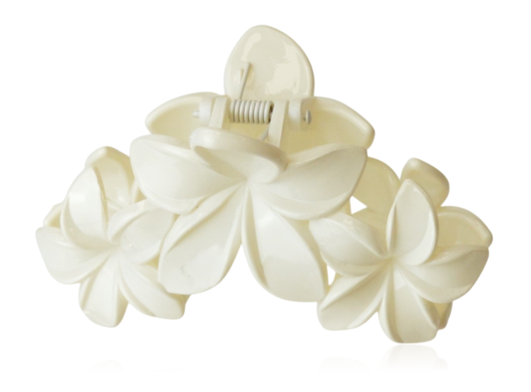 Spinka do włosów szczęka potrójny kwiat kremowy