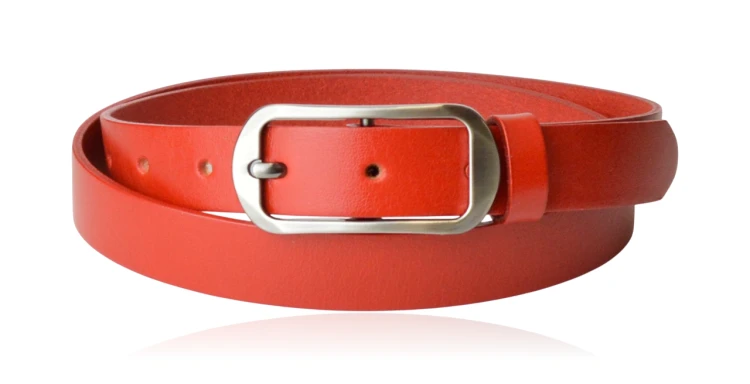 Pasek skórzany średni czerwony 90 cm