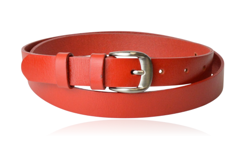 Pasek skórzany średni czerwony 100 cm