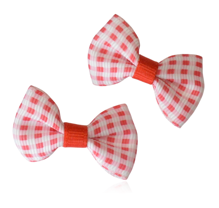 Komplet spinek do włosów kokardek biało-czerwonych