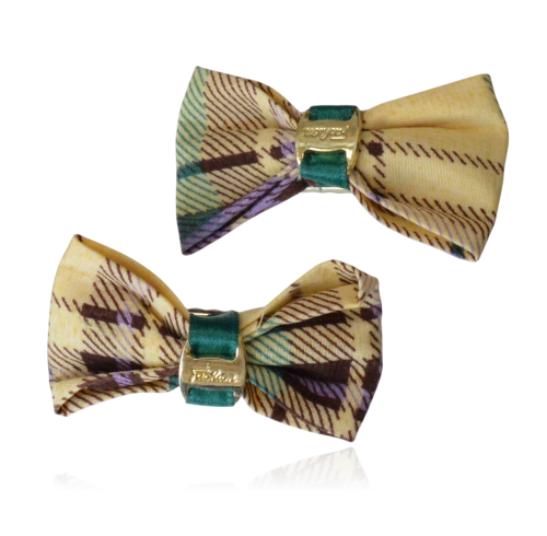 Komplet spinek do włosów kokardek w kratę