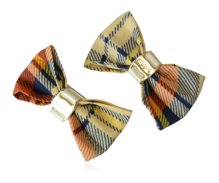 Komplet spinek do włosów kokardek w kratę