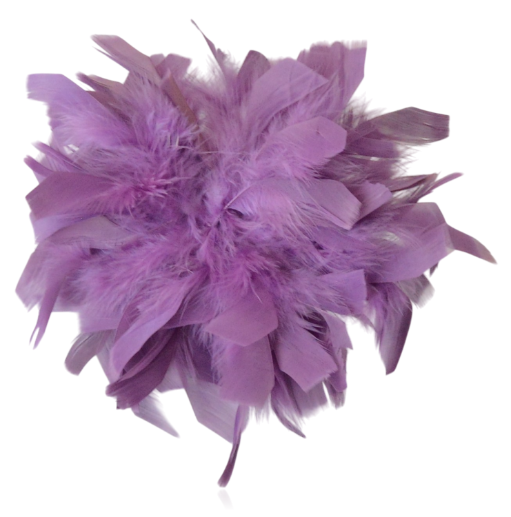 Broszko-spinka pióra marabut duży jasny fiolet