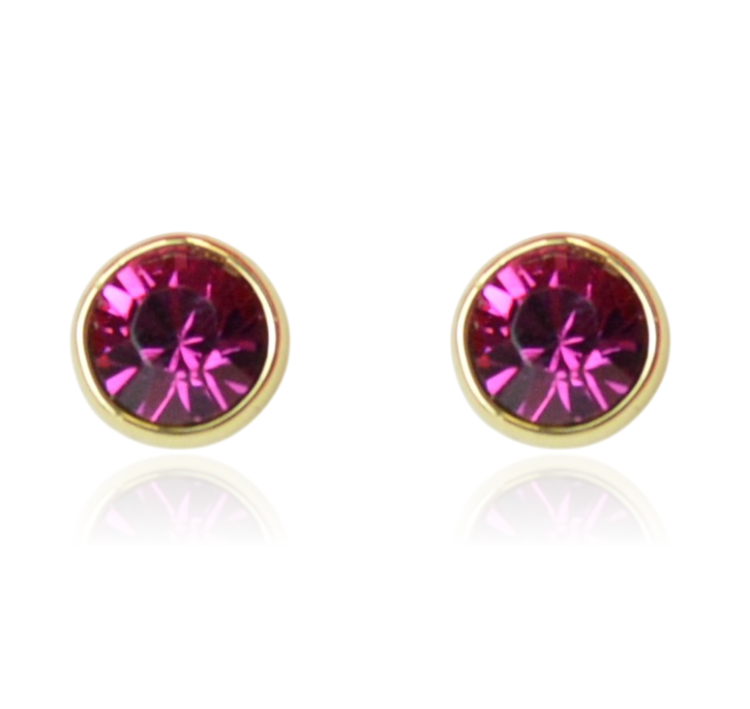 Kolczyki Colibra P10107Au Swarovski Fuchsia 502