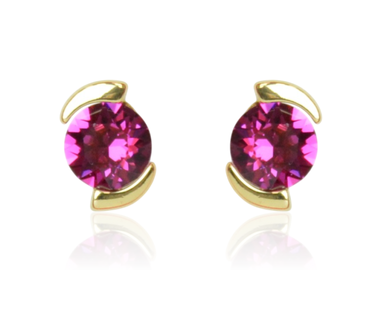 Kolczyki Colibra P7990Au Swarovski Fuchsia 502