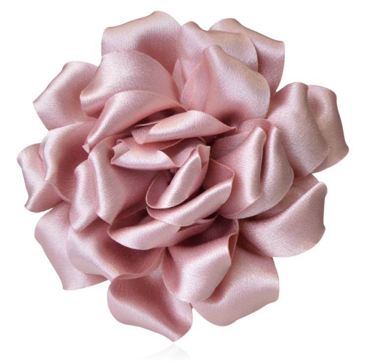 Broszko-spinka duży kwiat pudrowy róż 15 cm