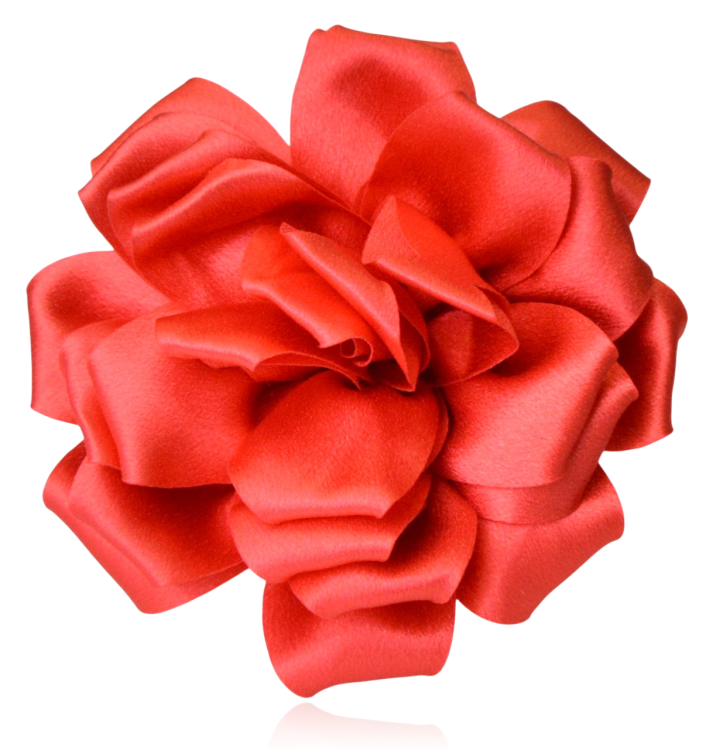 Broszko-spinka duży kwiat czerwony 15 cm