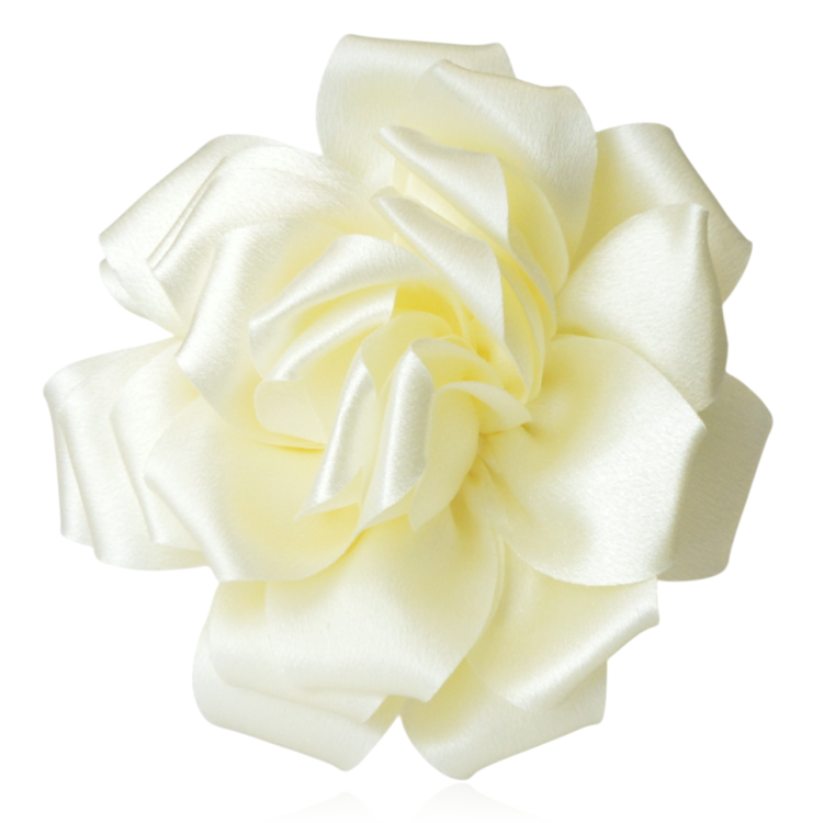 Broszko-spinka duży kwiat ecru 15 cm