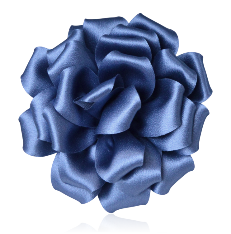 Broszko-spinka duży kwiat jeansowy 15 cm