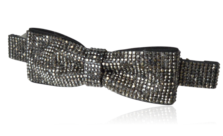 Spinka automatyczna kokarda dżetowa szara