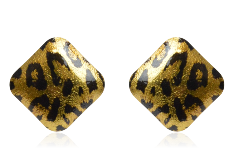 Kolczyki panterkowe romby ze stali