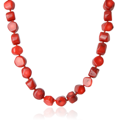 Naszyjnik z czerwonego korala nieregularny