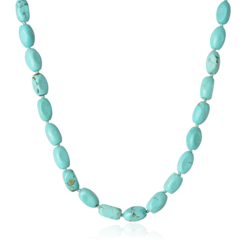 Naszyjnik korale nieregularne imitujące turkus