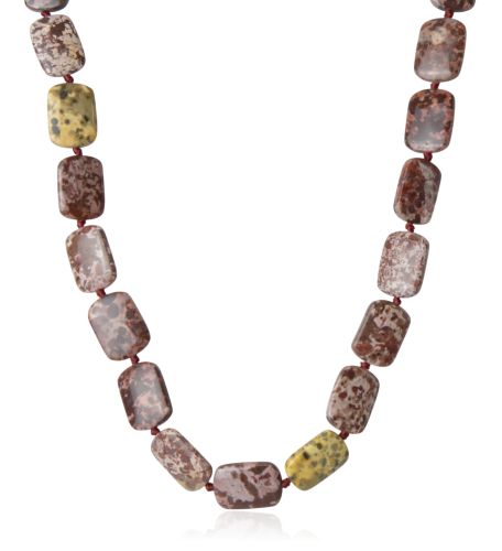 Naszyjnik prostokątne pastylki imitacja jaspisu