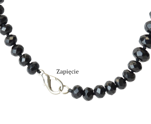 Naszyjnik z onyksu szlifowanego stopniowany - zapięcie